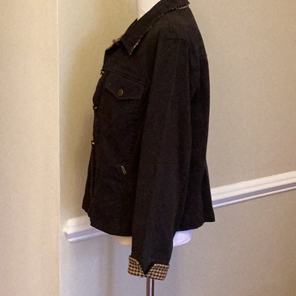 Longaberger 100% cotton lightweight jacket with tan and black trim size L - Picture 6 of 10